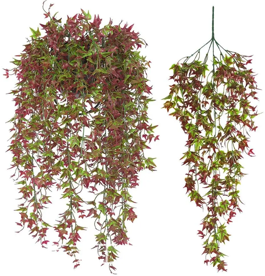 

2 Pcs Artificial Vines Ivy Leaf Plants Vine Hanging Garland Fake Foliage Flowers for Party Outdoor Greenery Wedding