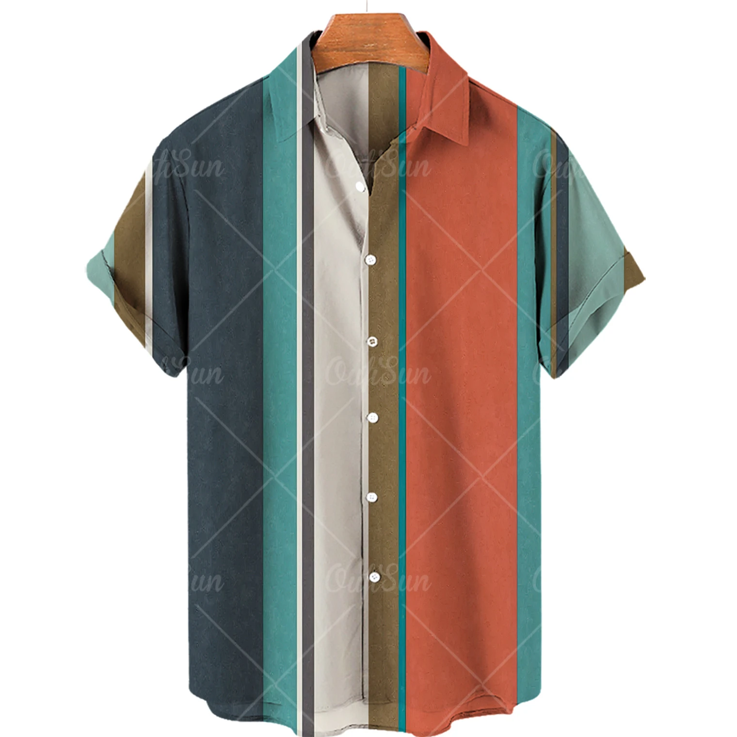

Men's Hawaiian Flower Shirt, Casual Plaid Shirt, Summer Fashion Short Sleeve Shirt, Single Button Lapel Print Shirt, Beach Top