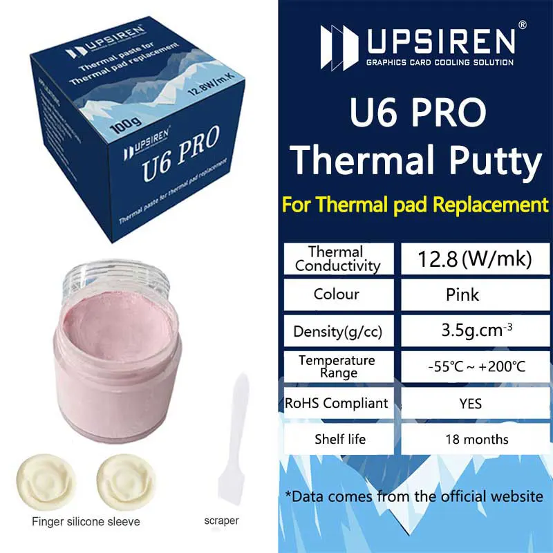 

UPSIREN U6 PRO Thermal Putty For VGA GPU IC Processor Rapid Cooling Thermal Pad Replacement Heat Blocking Putty High Performance