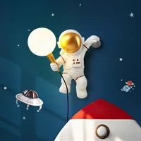 nordic led personality astronaut moon childrensroomwalllamp kitchen dining room bedroom study balcony aisle lamp decoration