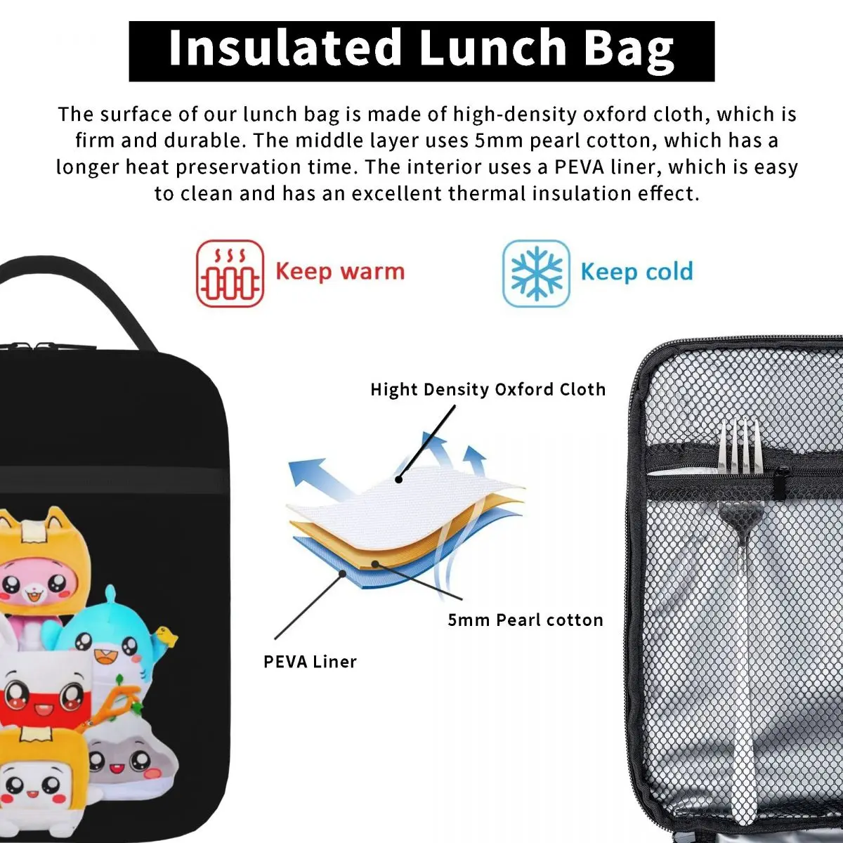 Rocky Lankybox Lanky Box Сумки для обеда Изолированная сумка Водонепроницаемая термосумка