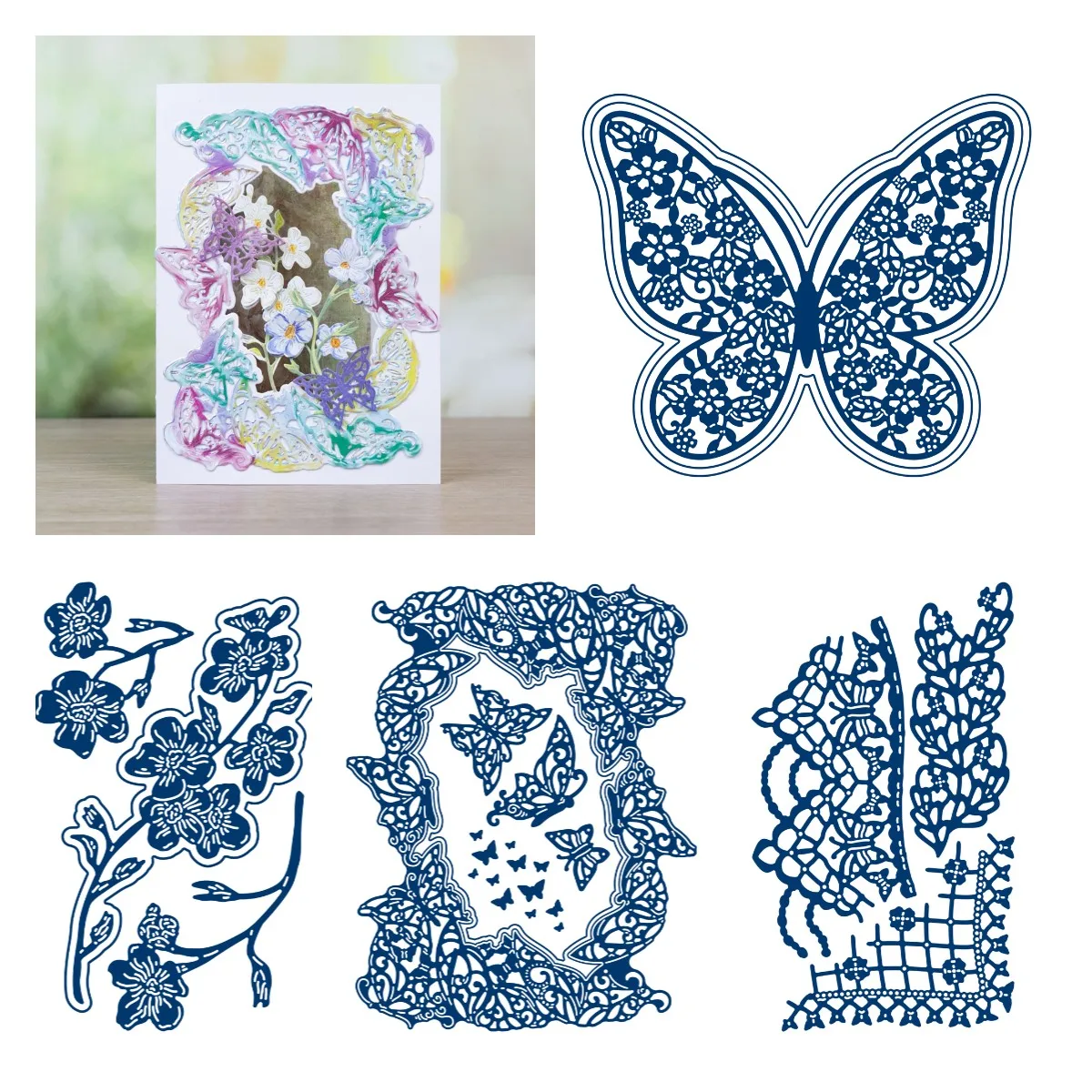 

Butterfly Flower Series Metal Cutting Die Scrapbook Diary Decoration Embossing Template DIY Greeting Card Handmade 2022
