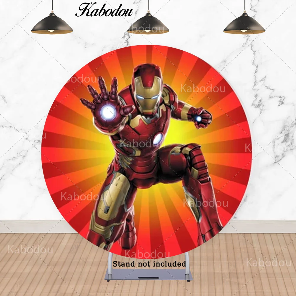 Фон для фотосъемки с изображением Железного человека мальчиков на день рождения