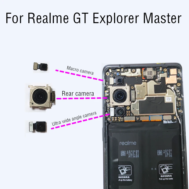 

For Realme GT Explorer Master Rear facing Front Back Camera Main Facing Ultra wide angle Camera Module Flex Cable Replacement