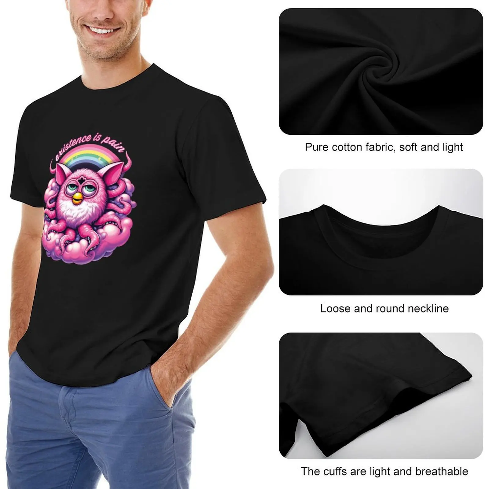 Футболка Existence is Pain Octofurb футболка с аниме изображением принца для мальчиков