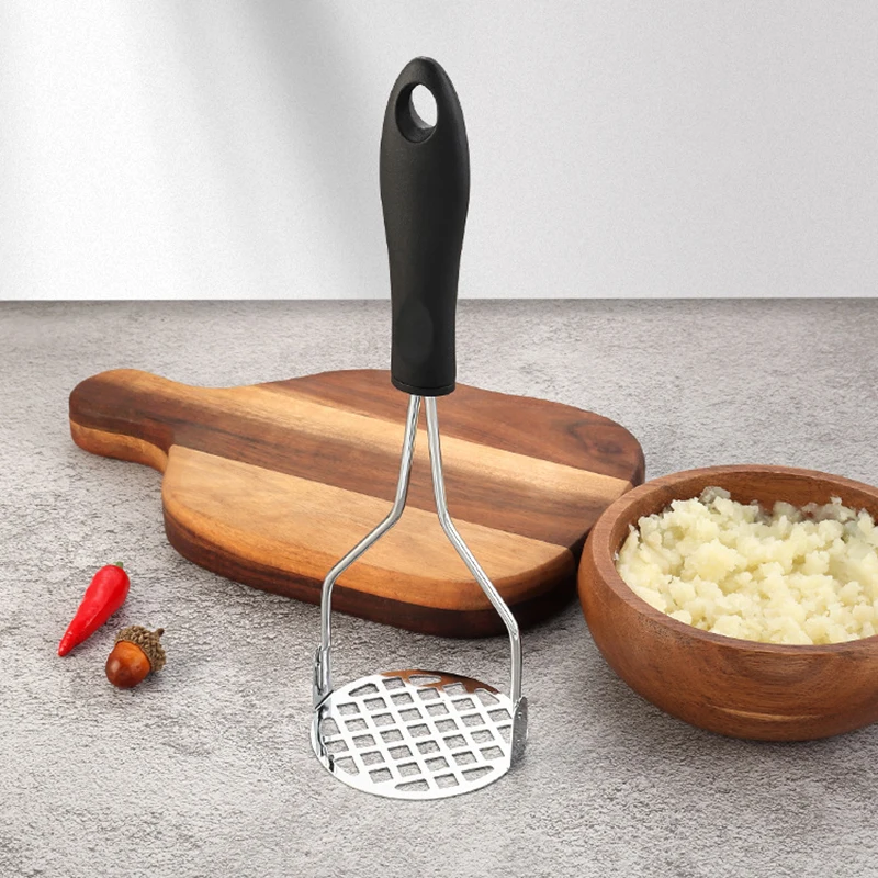 

1PC Stainless Steel Potato Masher Garlic Pumpkin Fruit Vegetable Manual Press Mud Machine Food Crusher Kitchen Cooking Gadget