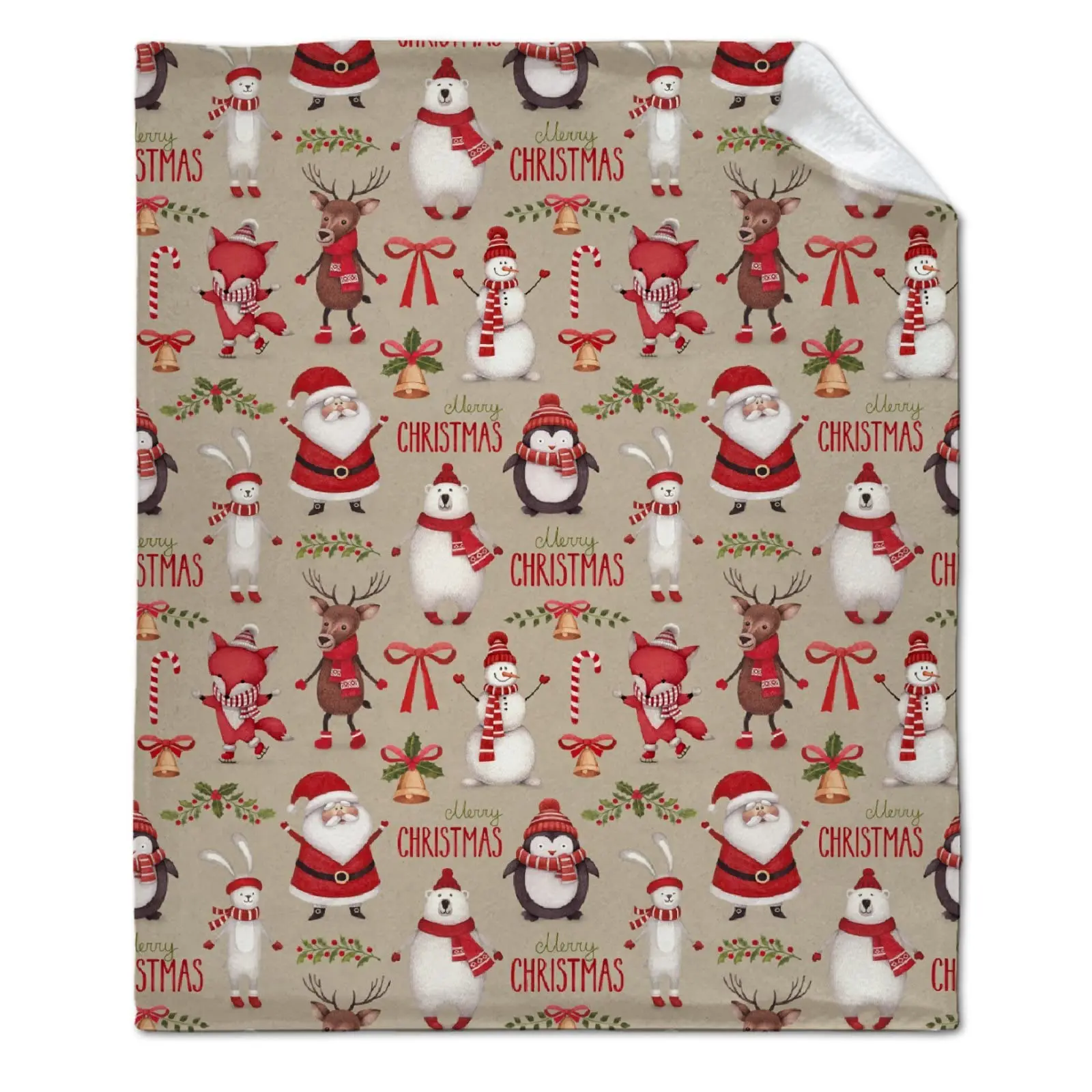 

Throw Blanket Soft Plush Warm Winter Cabin Birthday Gift Snowflakes Christmas Throw Blanket | Holiday Christmas Reindeer Flannel