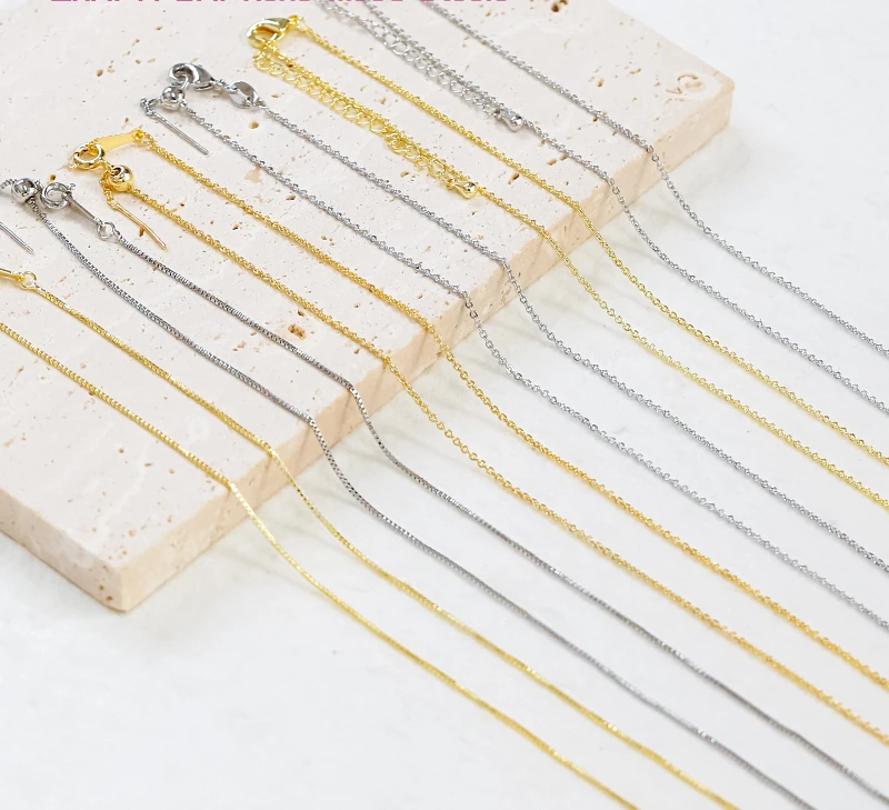 

Корейские золотистые цепочки с покрытием без одежды, сохраняющие полуготовую цепочку «сделай сам», аксессуары для ожерелья ручной работы из бисера