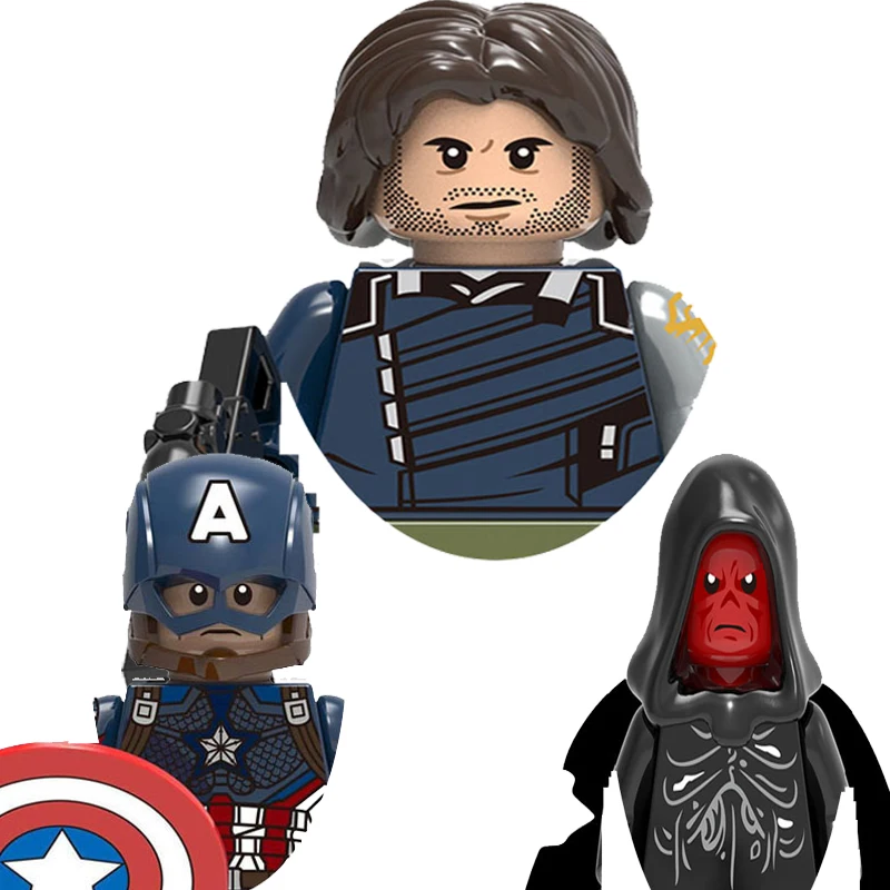

Heros Bucky Winter Soldier Captain America Steve Rogers Red Skull Model 76131 Building Block Toys Christmas Gift For Children