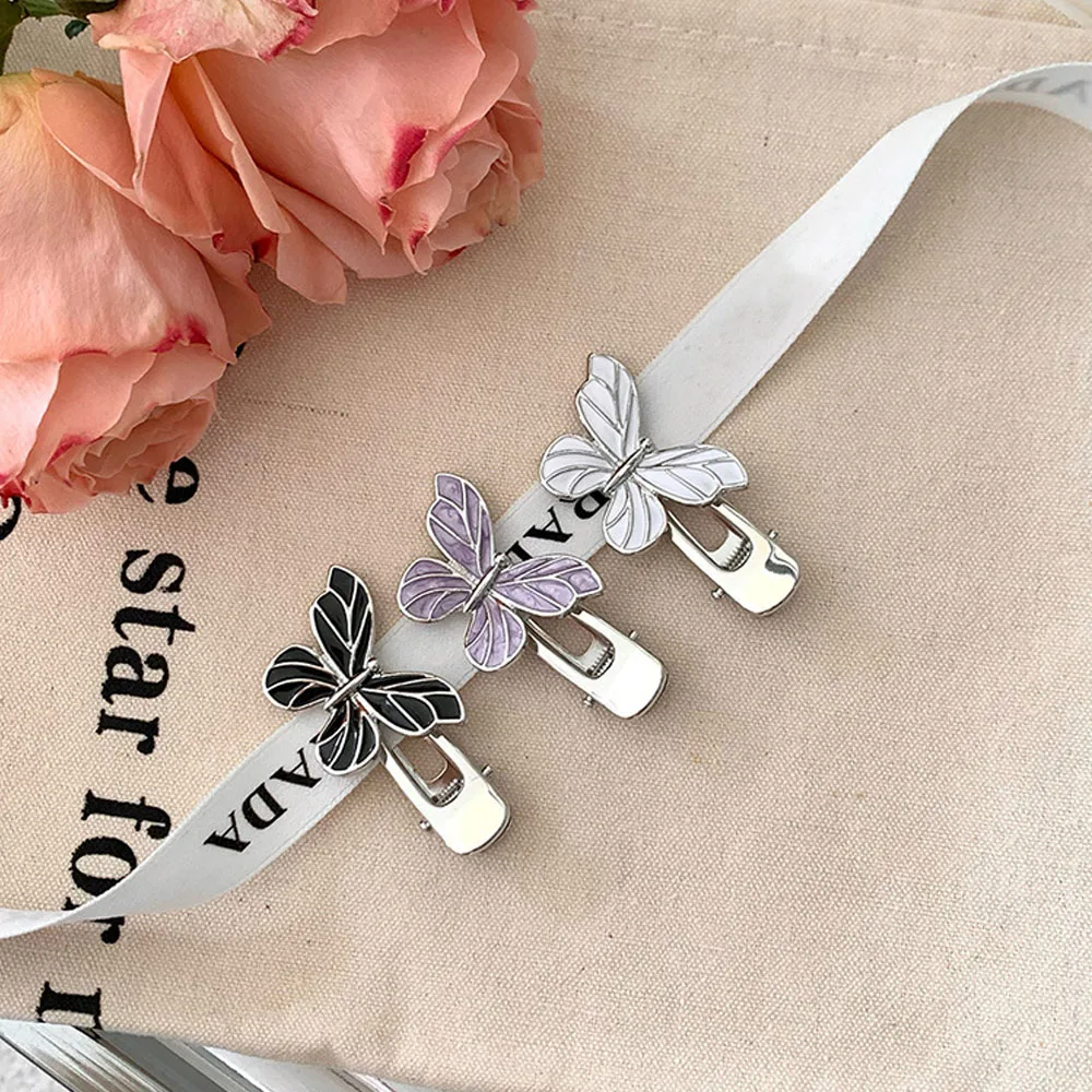 

Hairpins Korean Style Hair Clip Metal Silver Butterfly Hair Accessories Headwear For Women