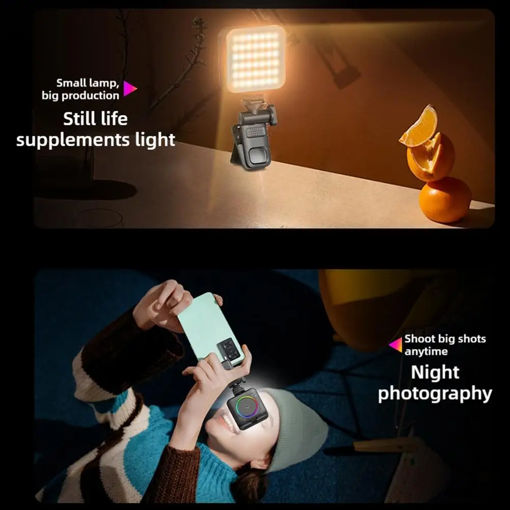 Карманная RGB-вспышка для фотоаппарата Регулируемая лампа смартфона ноутбука