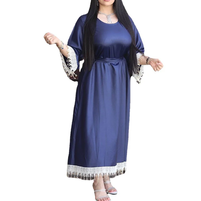 Robe Femme Musulmane Middle East Muslim National Style Dubai Long Dress Belt Women's Jalabiya Ramadan Abayas For Women