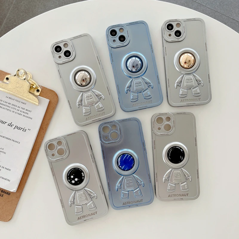 

3D роскошный модный ретро чехол для телефона с космосом астронавтом для iPhone 11 12 13 Pro Max X Xr Xs Max 7 8 Puls Ударопрочный Мягкий IMD чехол