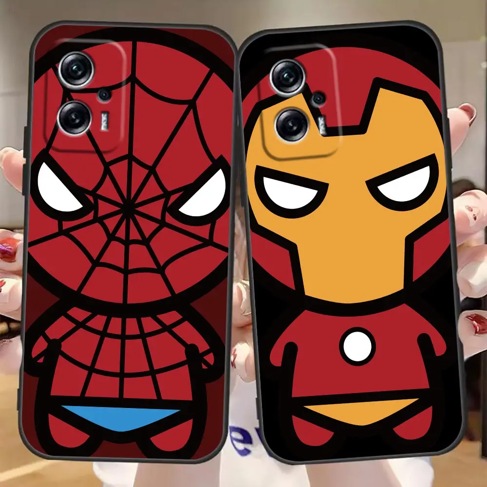 

Marvel Cartoon Heros SpiderMan Case For Redmi Note 12 11 11R 11SE 11S 11T 11E 10 10S 9 9T 9S 8 8T Pro Plus 4G 5G Cover Funda