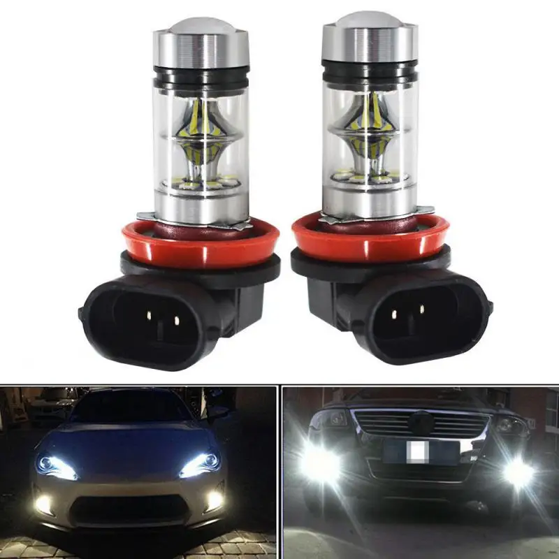 

Superbright Led Driving Bulbs Durable H11 H8 100w 6000k Drl Daytime Running Lights Universal Fog Lights Car Accessories