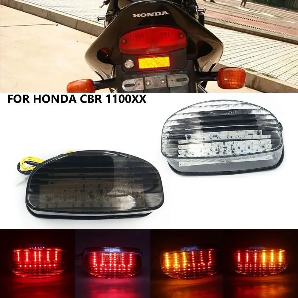 Фото Светодиодный задний фонарь, стоп-сигнал с указателями поворота для Honda CB250 CB600 Hornet 250 600 CBR1100XX, черная птица 1998-2003 гг. №4