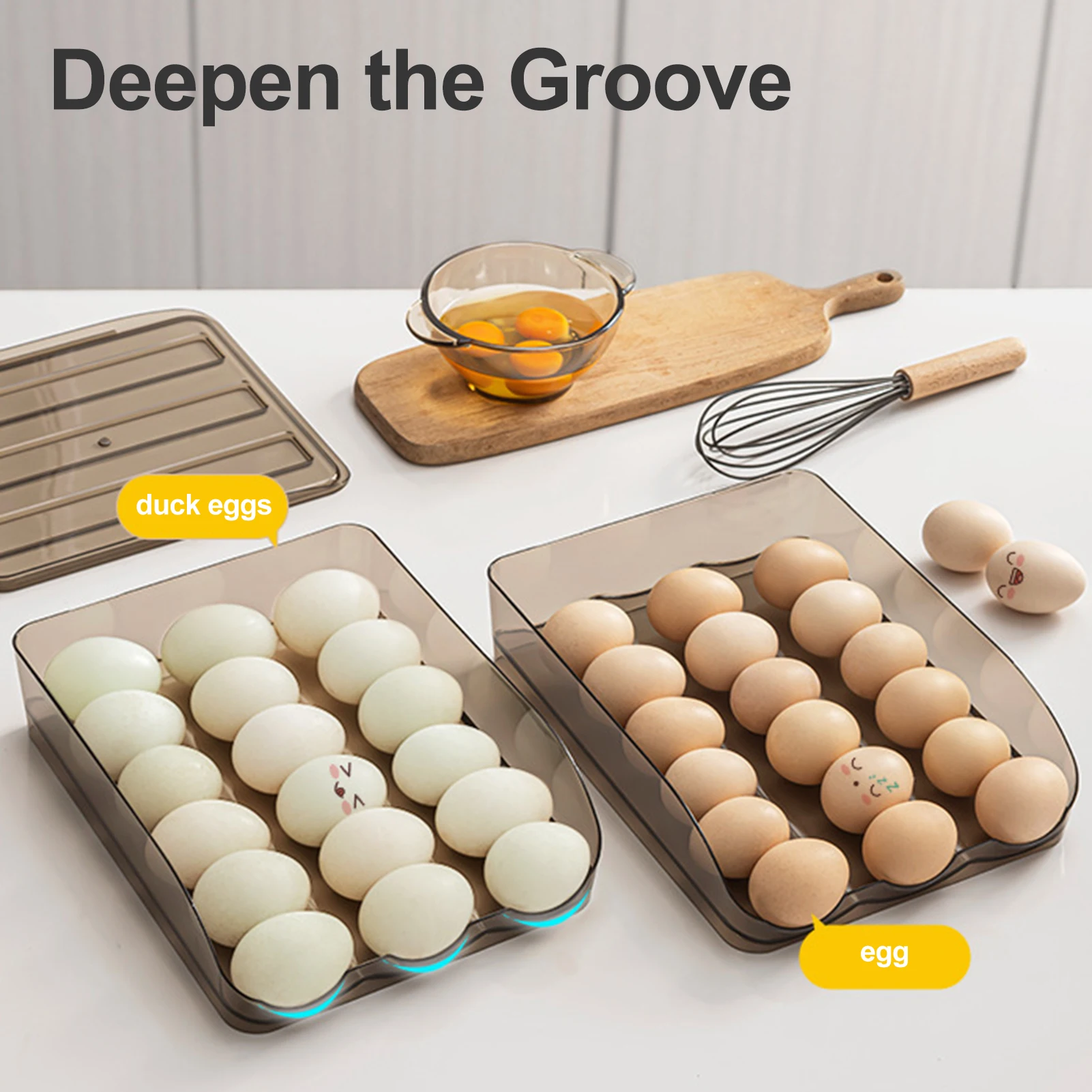 

Прозрачный держатель для яиц, для холодильника, для яиц, большой емкости