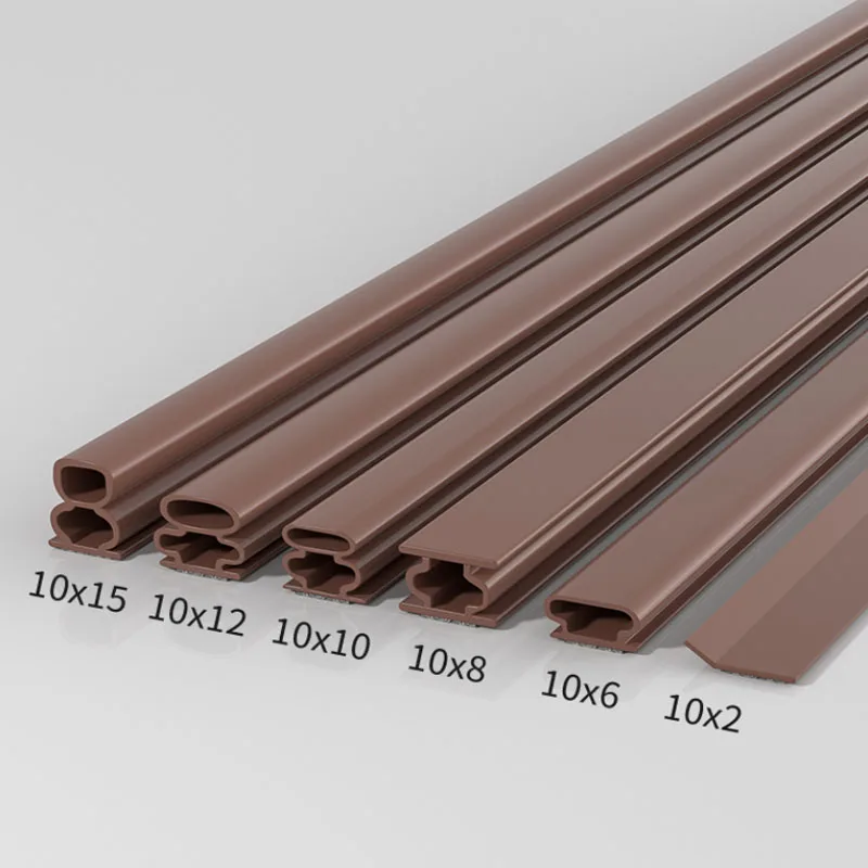 1/3/5M Brown Silicone Rubber Self-adhesive Door Window Sealing Strip Anti-collision And Keep Warm Dustproof Soundproof Strips