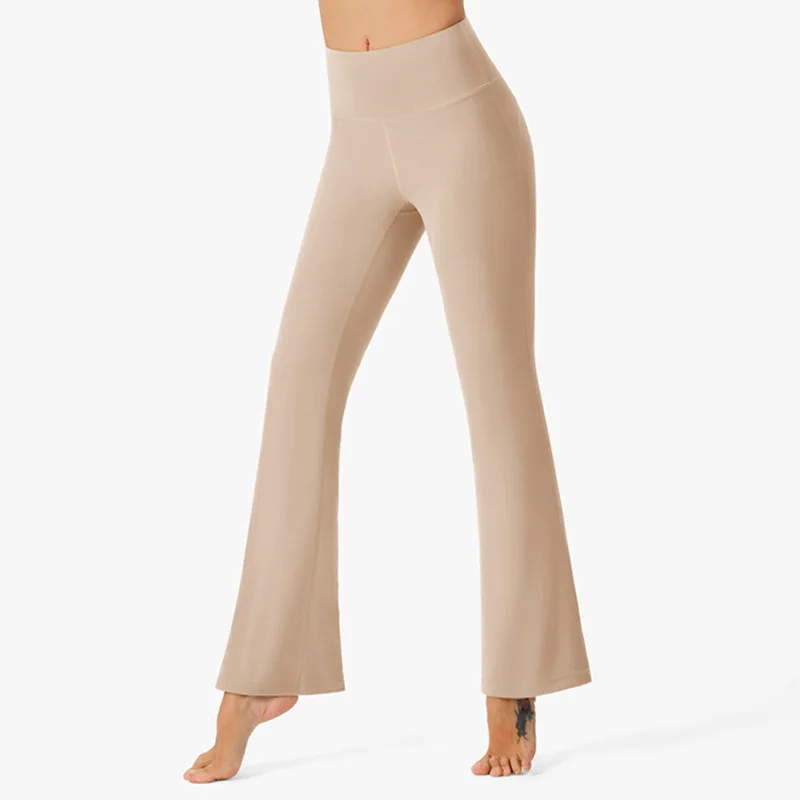 High Waist Fashion Flared Pants With Logo Stretch Thin Outer Wear Casual Pants Breathable Yoga Pants Fitness Sports Pants