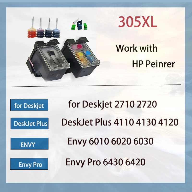 Сменный картридж Vliaxh 305XL для HP 305 XL чернильный принтера DeskJet 2700 2710 2721 2722 4120 4110 4130 1210