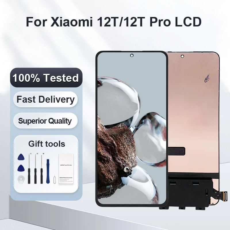 

1Pcs 22071212AG Display For Xiaomi 12T Lcd Touch Screen Digitizer 22081212UG Assembly For Xiaomi 12t Pro LCD With Tools