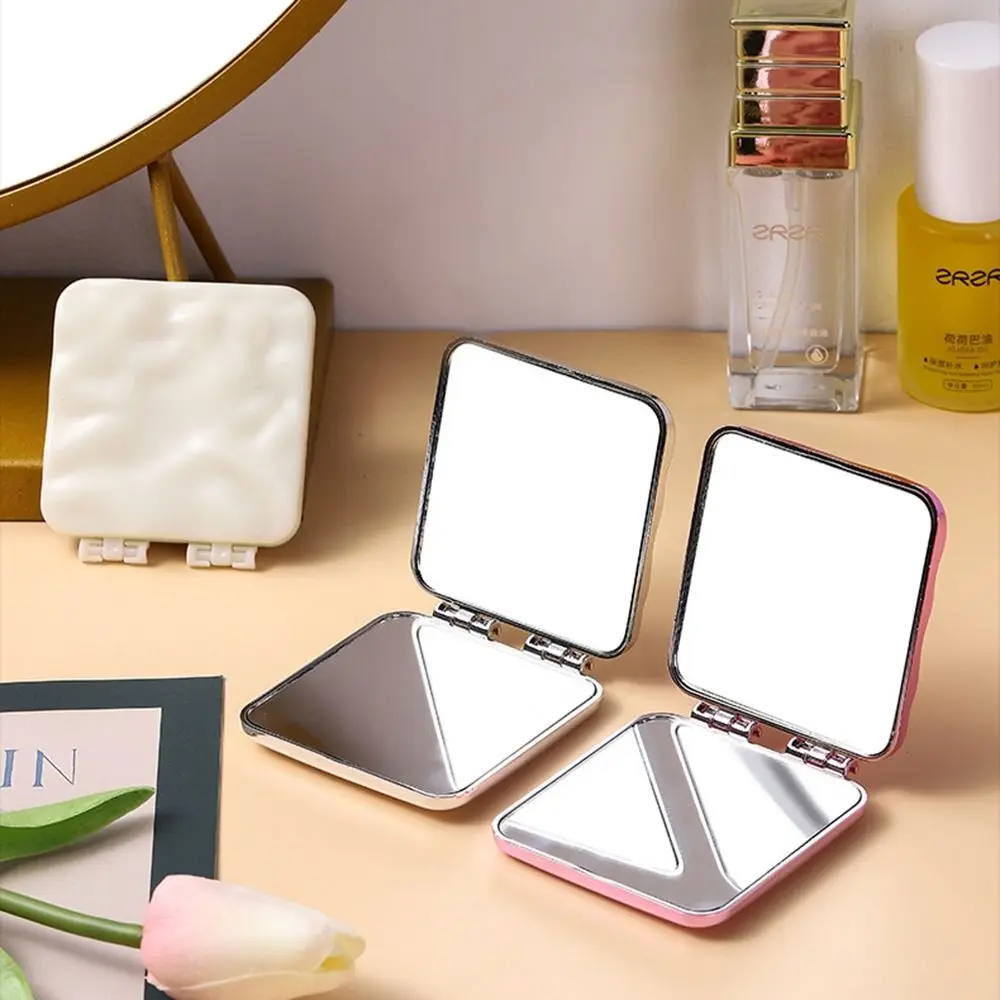

Fashion Aurora Mini Makeup Mirror Portable Lady Gift Hand Mirror Double Folding Makeup Mirror Sparkling Compact Pocket Mirror