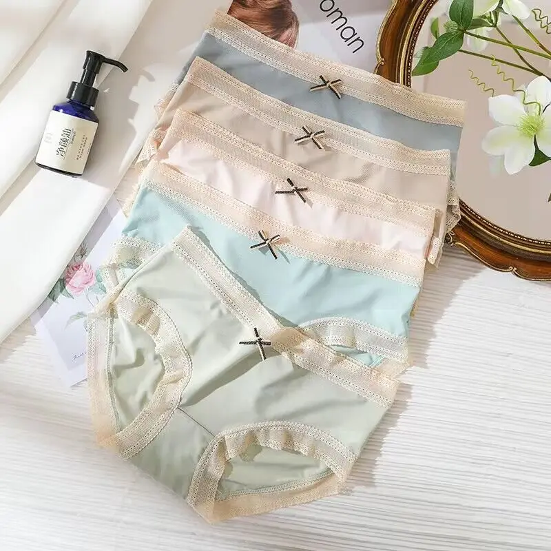 

5PC Cotton Women Panties Soft Underwear Lovely Young Girls Panty Breathable Briefs Sexy Ladies Underpants Female Lingerie