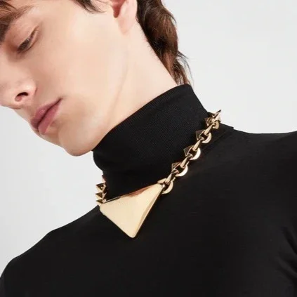 Популярный дизайн классическое позолоченное геометрическое ожерелье в форме