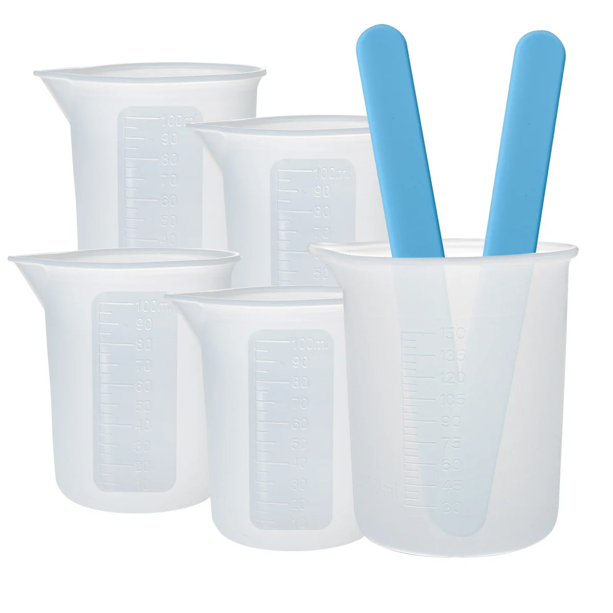 

Silicone Measuring Cups Non-stick Washable Reusable 100ml Measure Cup Epoxy Resin Cups Mixing Cup DIY Jewelry Making Tool Kits