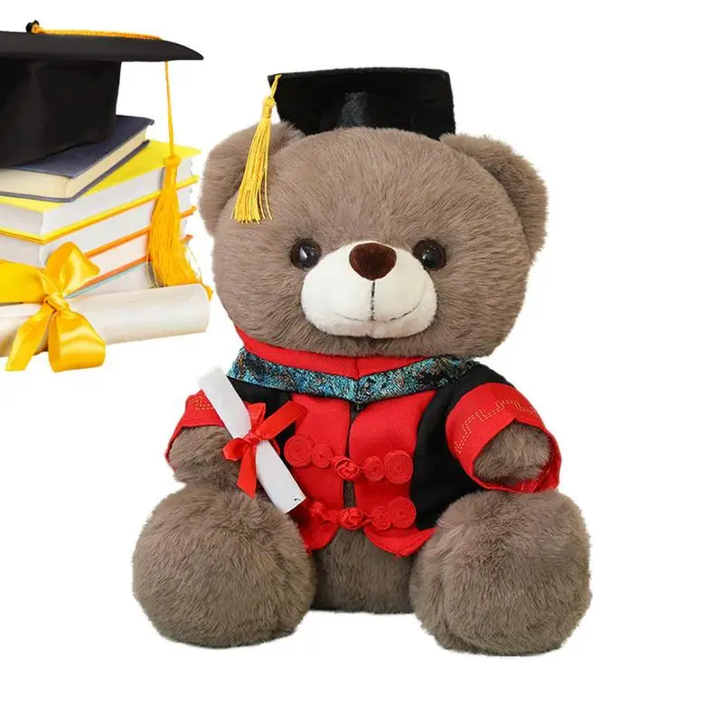 

Искусственное плюшевое маленькое набивное животное с костюмом на выпускной детский сад колледж медведь плюшевые подарки на выпускной