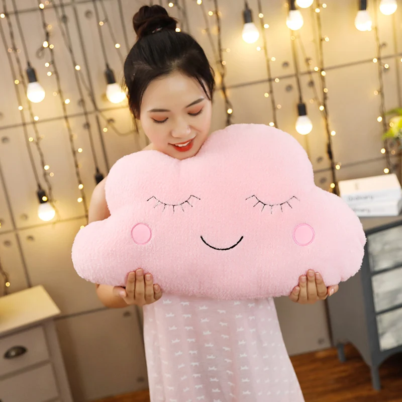 34CM Creative Toy Sky Pillow Soft Stuffed Plush Colorful Smile Moon Cloud Raindrops Cushion Toys Gift For Kids Children Girls - купить по