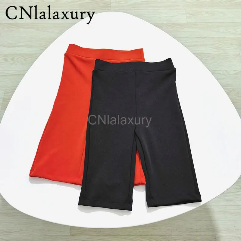 

CNlalaxury 2023 новые женские летние модные облегающие брюки с высокой талией из пяти частей для езды на велосипеде повседневные шорты Универсальные женские шикарные брюки