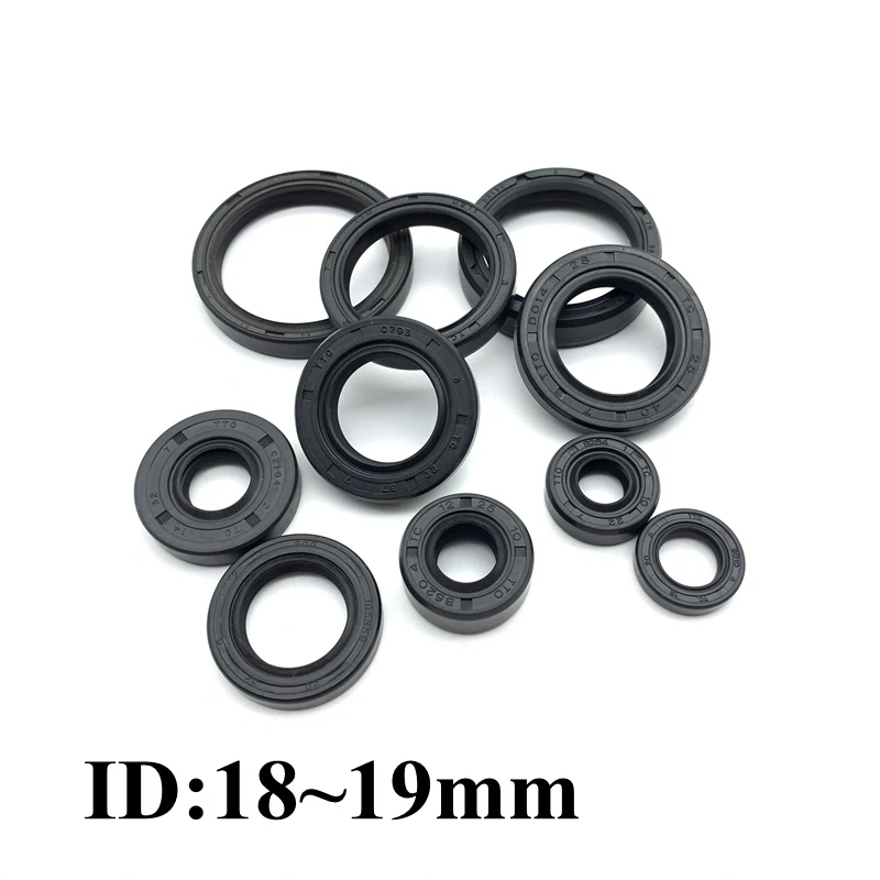 

5pcs ID 18mm ~ 19mm OD 27mm ~ 47mm Height 6 ~10mm TC/FB/TG4 Skeleton Oil Seal Ring NBR Double Lip Seal Gasket For Rotation Shaft
