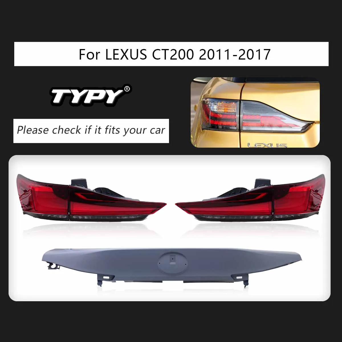 

Автомобильные задние фонари TYPY для Lexus CT200 2011-2017 светодиодный, автомобильные задние фонари, дневные ходовые огни, динамические Сигналы поворота, автомобильные аксессуары