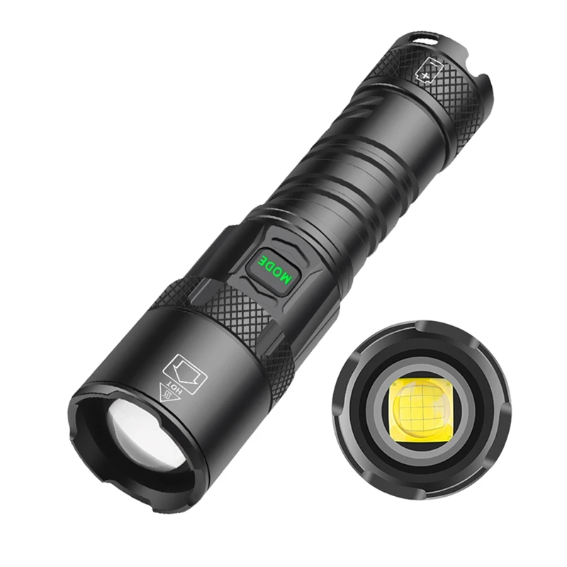 

HOT SALE Most Powerful Flashlight Rechargeable Telescopic Zoom Input And Output High Long-Range Glare Lantern