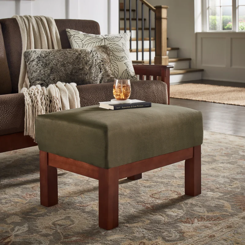 

Weston Home Warner Rectangular Upholstered Ottoman, Green