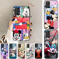 mickey and minnie tempered glass case phone for samsung galaxy a51 a71 a60 a70s a70 a80 a21s a41 a20e a50 a30s 5g a32 a40s a20s