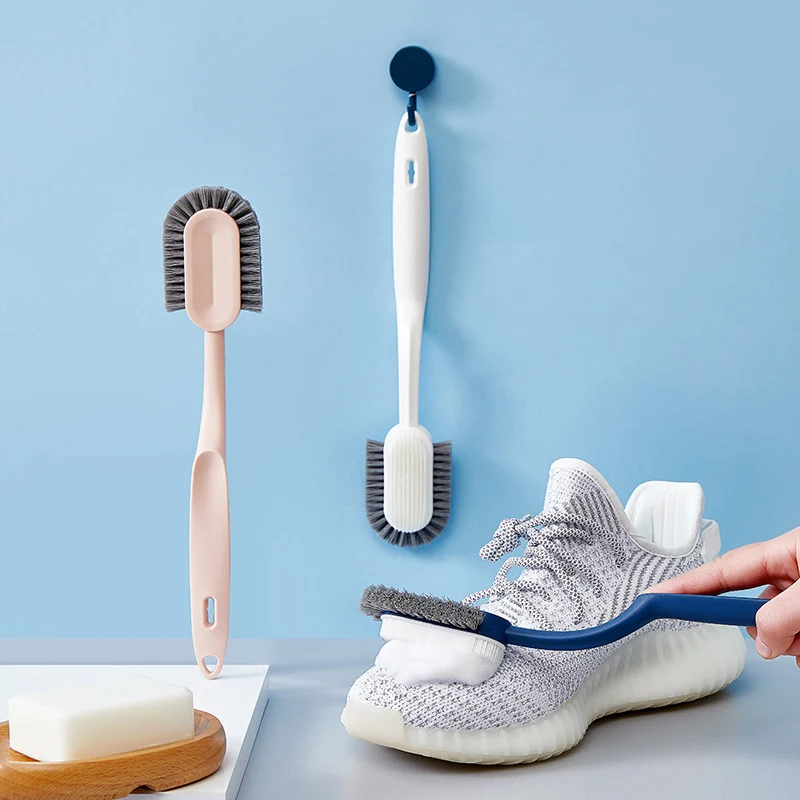 

Трехсторонняя щетка для туфель с мягкой щетиной, многофункциональная длинная ручка, приспособление для чистки туфель с мягкой щетиной