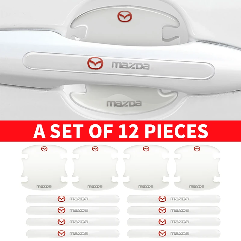 Наклейка на дверную ручку автомобильная, невидимая Защитная полоска против столкновений для Mazda 3 bk gg 2 cx5 CX3 CX4 CX7 CX8 CX9 Mx5 6