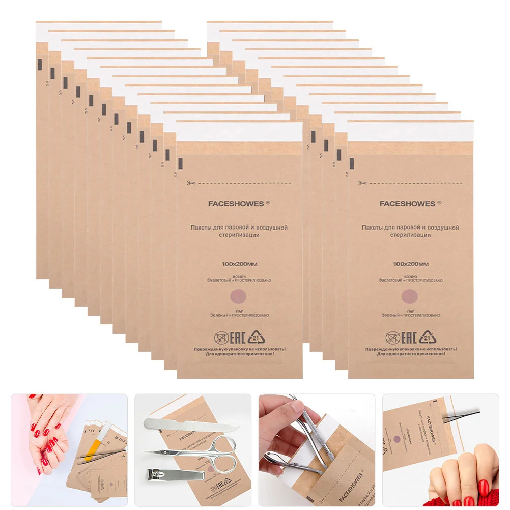 

100 шт. бумажных пакетов для косметических инструментов, одноразовые мешочки