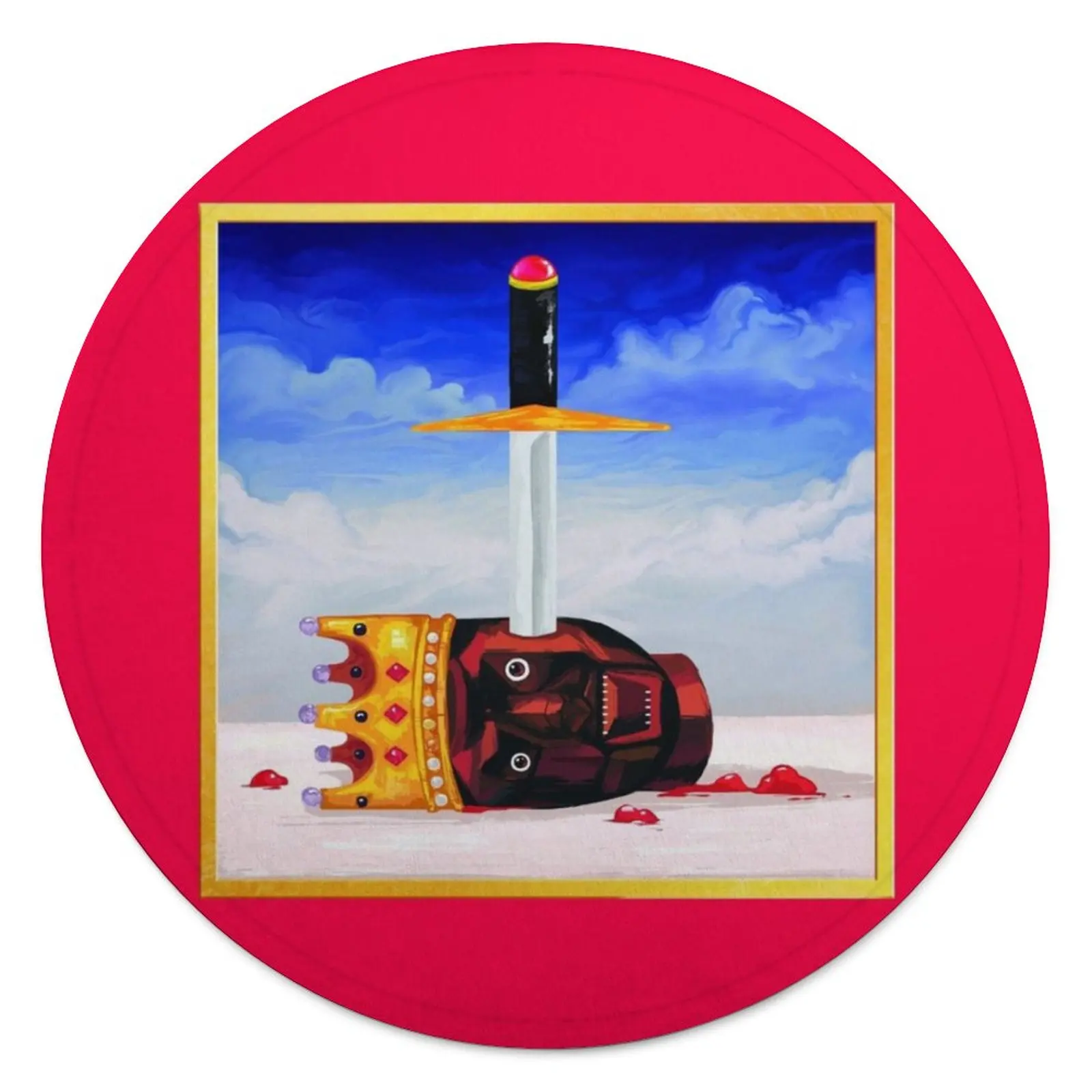 

Kanye West Fan Art Merch Blanket Caps Hat Facemask Nah Singer Soft Fashion Round Bedspread Novelty Fleece Camping Blanket