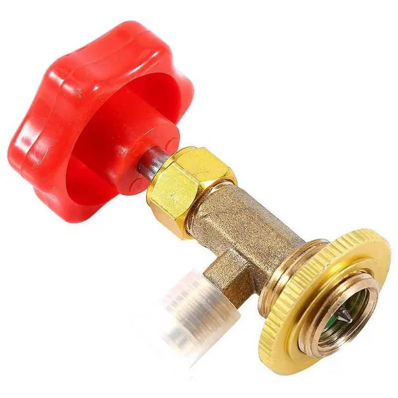 

R134a консервный нож для канистры, кран Tapper M14/1/4 дюйма SAE, автомобильный Кондиционер, хладагент, Can Tap Valve Red + Gold Bottle Open