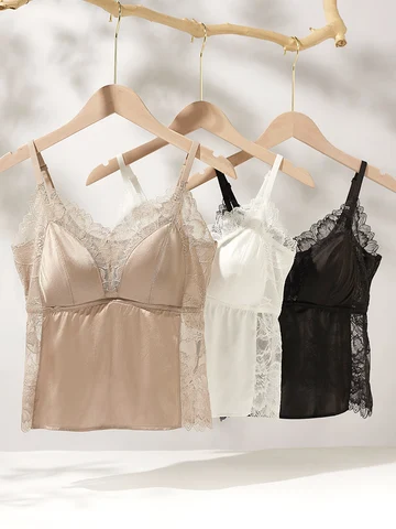 SuyaDream бескаркасные шелковые бюстгальтеры  черный/белый