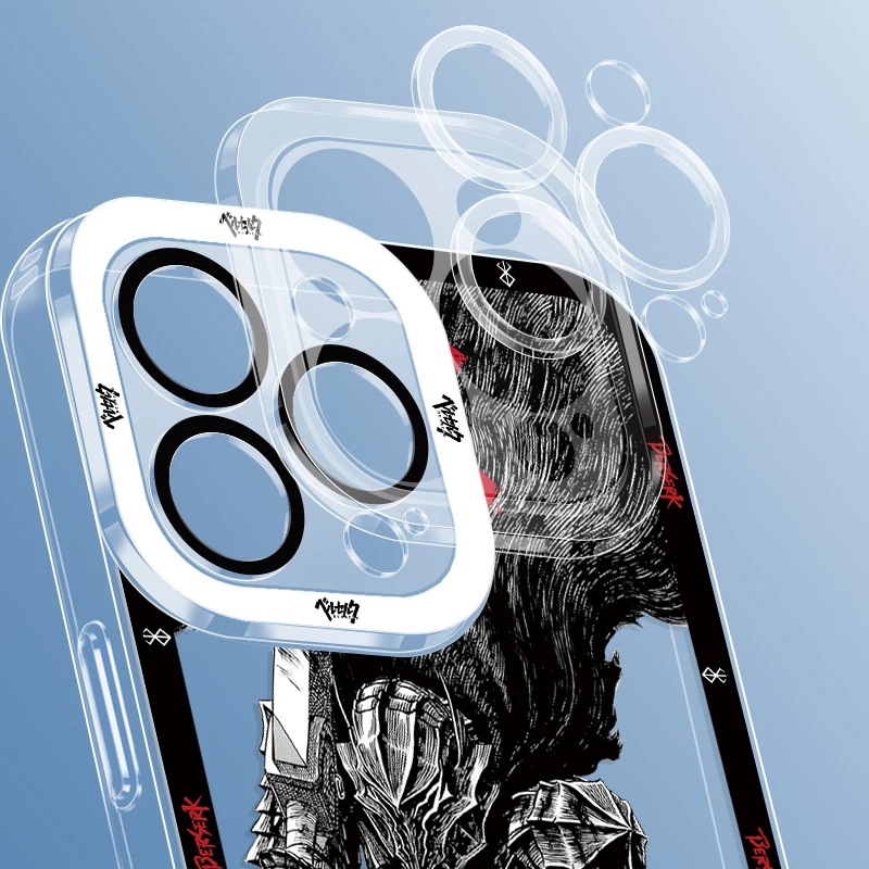 Чехол для телефона Berserk с аниме Apple iPhone 15 14 13 12 mini 11 XS XR X 8 7 Pro Max прозрачный чехол
