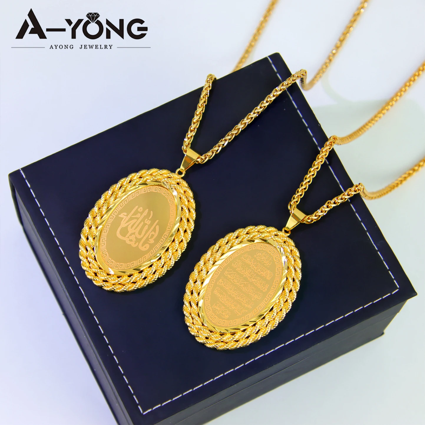 Роскошный арабский мусульманский модный кулон 21 К позолоченный Дубай новое