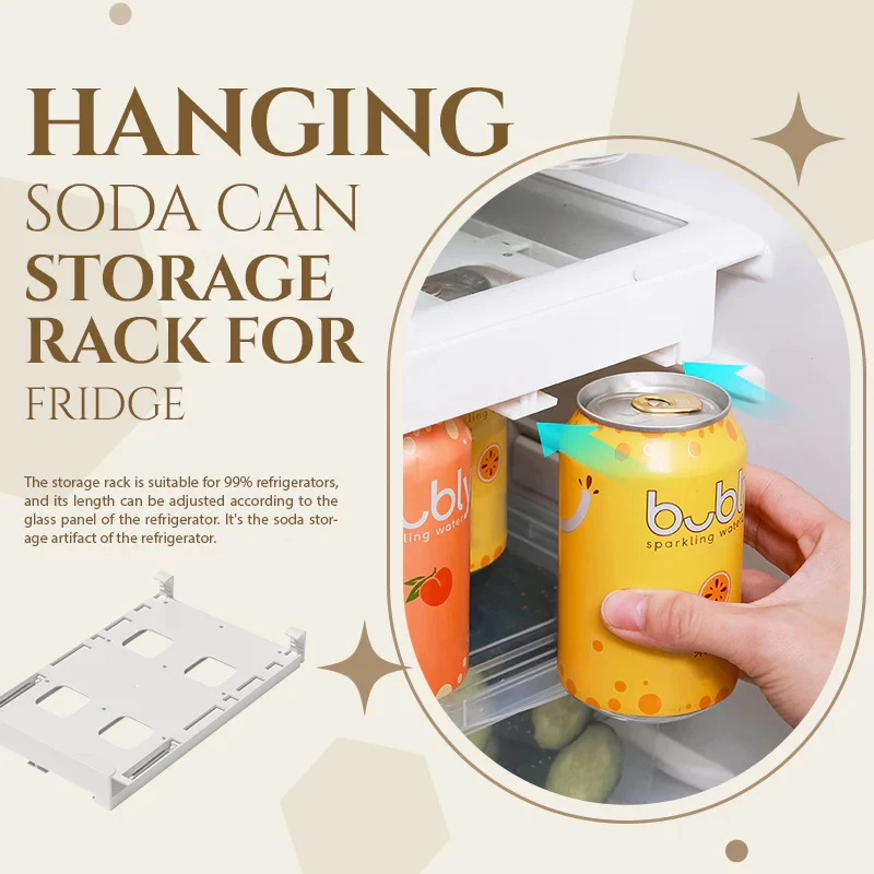 

Hanging Soda Can Storage Rack For Fridge Refrigerator Slide Under Shelf