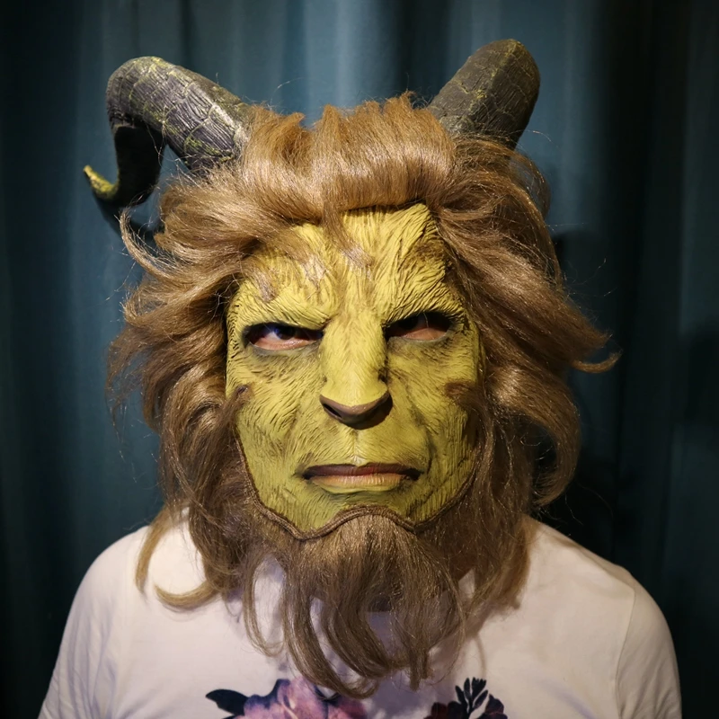 

Halloween Masks Movie Beauty and The Beast Mask Cosplay Mascara Animal Masque Carnaval Realistic Latex Maska Horror Masquerade