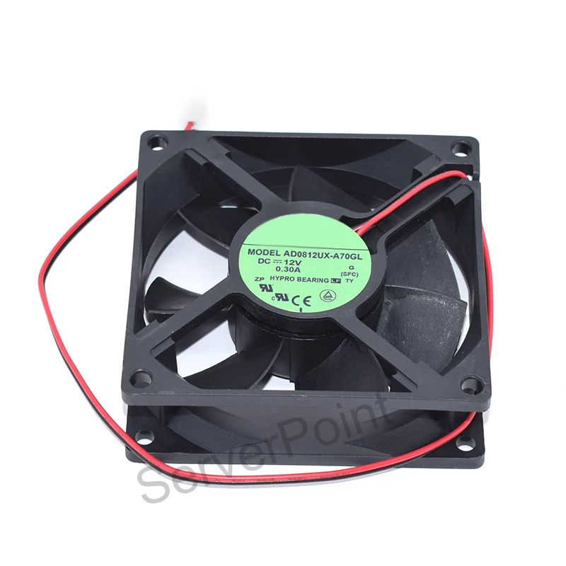Оригинал для ADDA AD0812UX-A70GL 8 см 8025 DC12V 0.30A 2 линии охлаждающий вентилятор