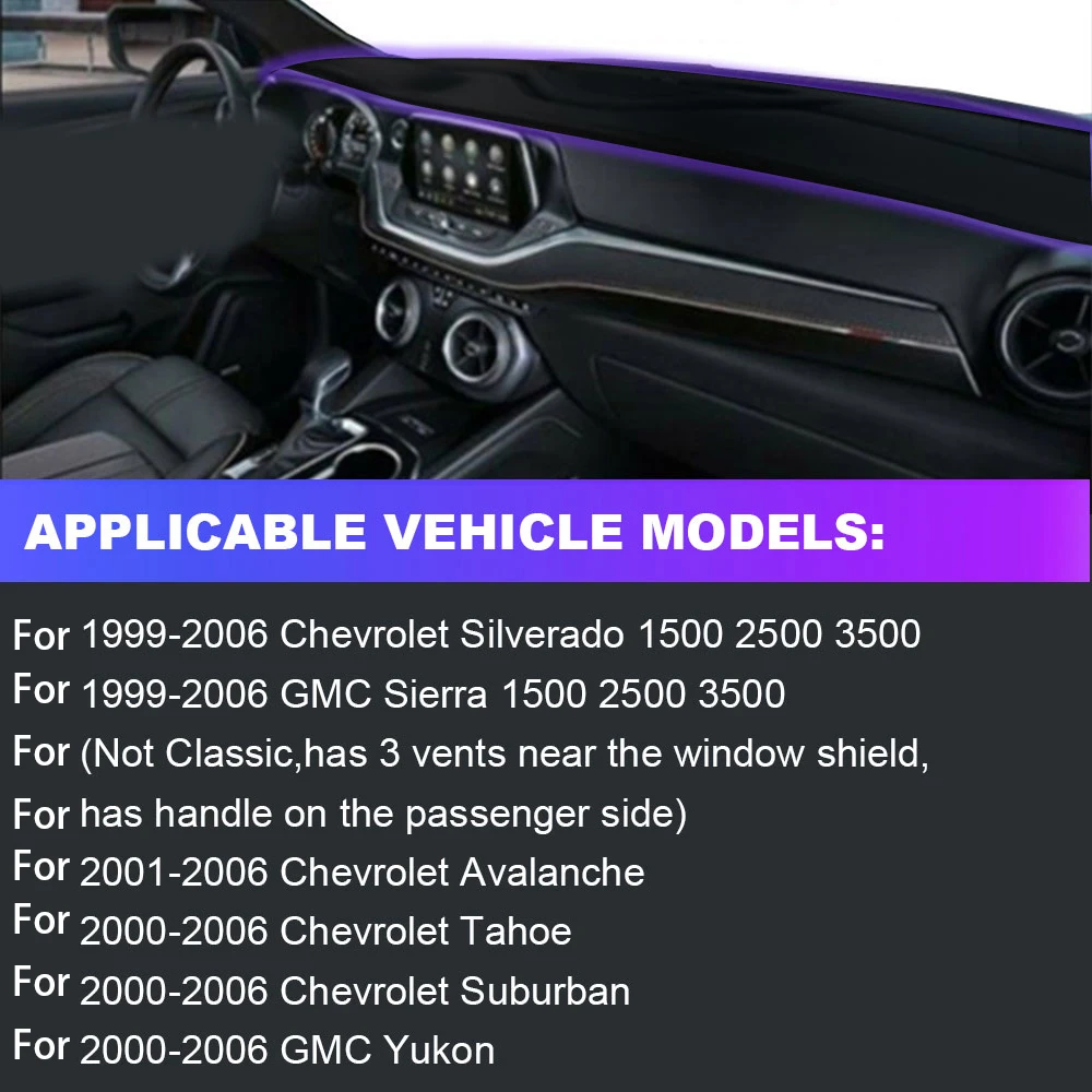 Pop для Chevrolet Silverado 1500 2500 3500 1999-2006, коврик для приборной панели автомобиля, избегайте света, анти-УФ-нескользящий коврик, аксессуары для ковров (art.: 3920d360d9df2) - 3920d360d9df2
