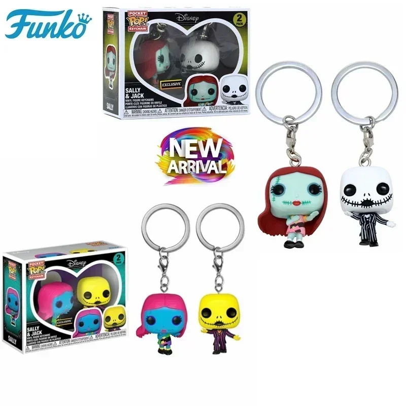 Фото НОВАЯ виниловая фигурка Funko POP DISNEY «Кошмар перед Рождеством» Sally & Jack, карманный поп-брелок, коллекция моделей игрушек №1